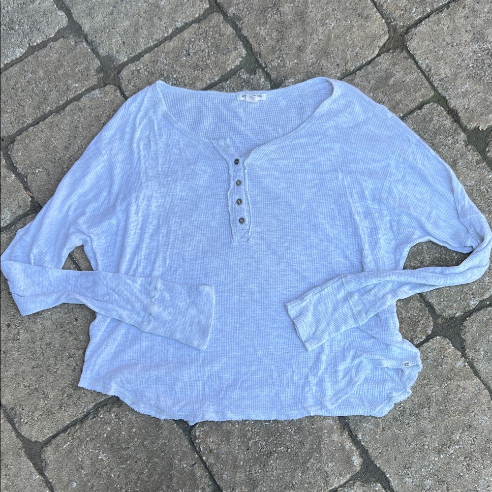Casual Light Gray Button-Up Blouse